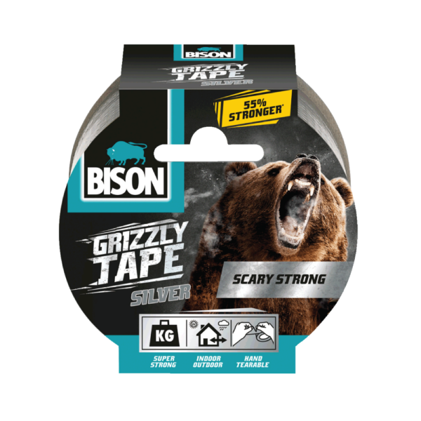 Гризли лента/Сива - BISON GRIZZLY TAPE STRONG 10m x 55mm