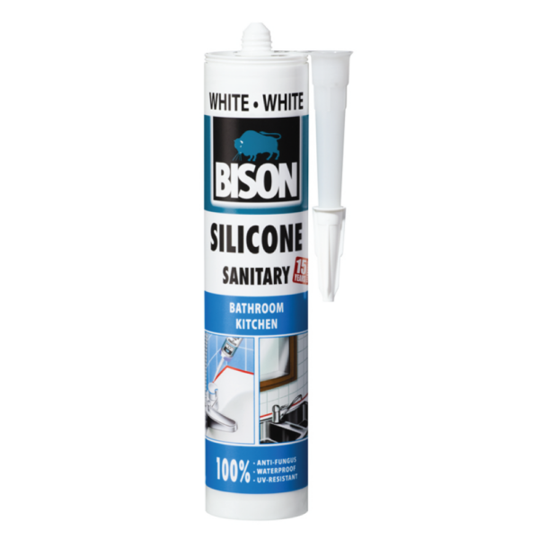 Силикон санитарен бел- BISON SILICON SEALANT SANITARY